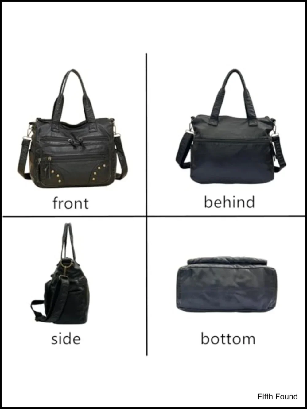PU Leather Hobo Handbag Top Handle Satchel Multi-Pocket Purse